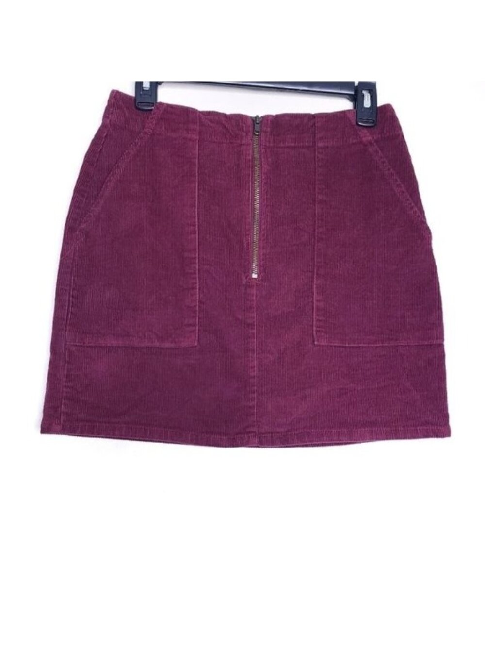 Wild Fable Burgundy Corduroy Zip Up Front Mini Skirt Women's Size 6